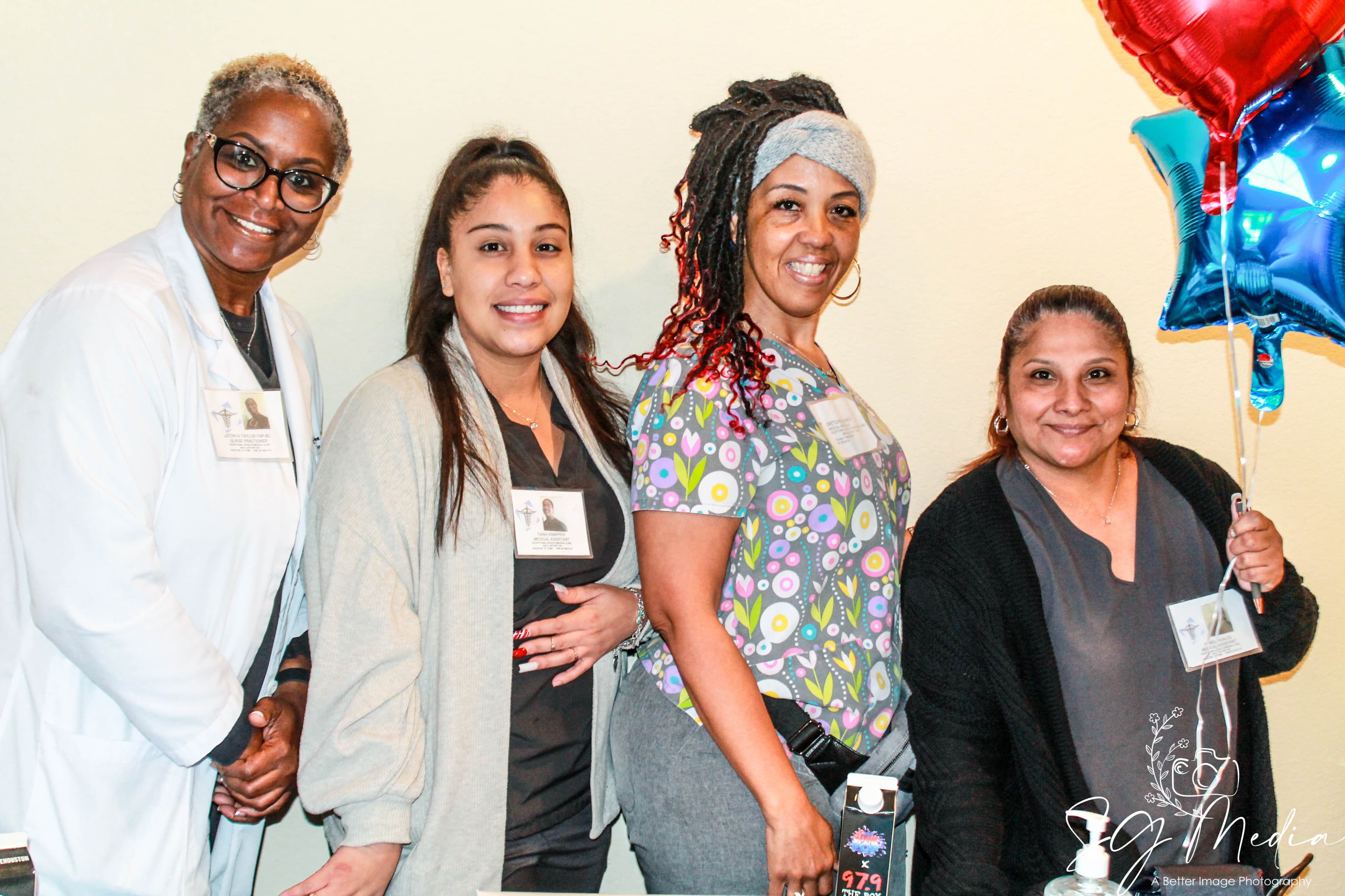 Community members at the farmers market